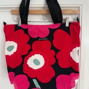 Marimekko Bold Red and Black Poppy Tote